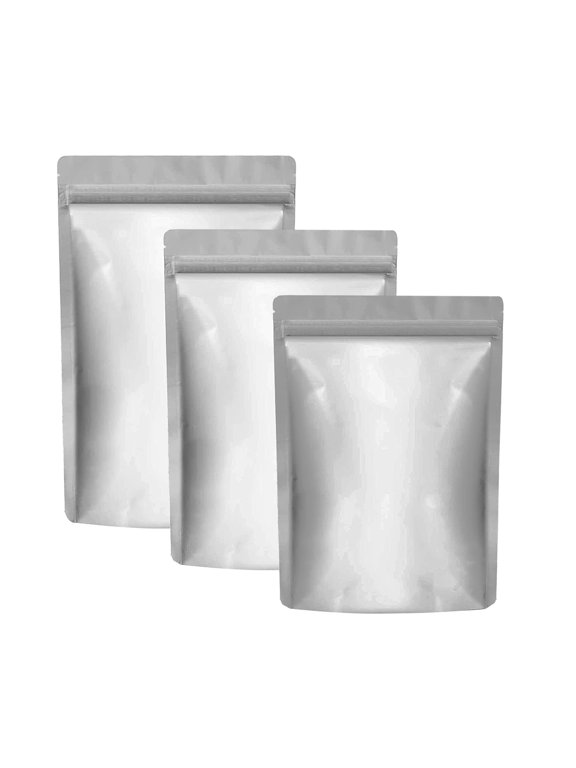 3 Oz Stand Up Foil Pouch for Food Storage 5 x 7 x 3 Inch, 50 PCS, FDA Compliant
