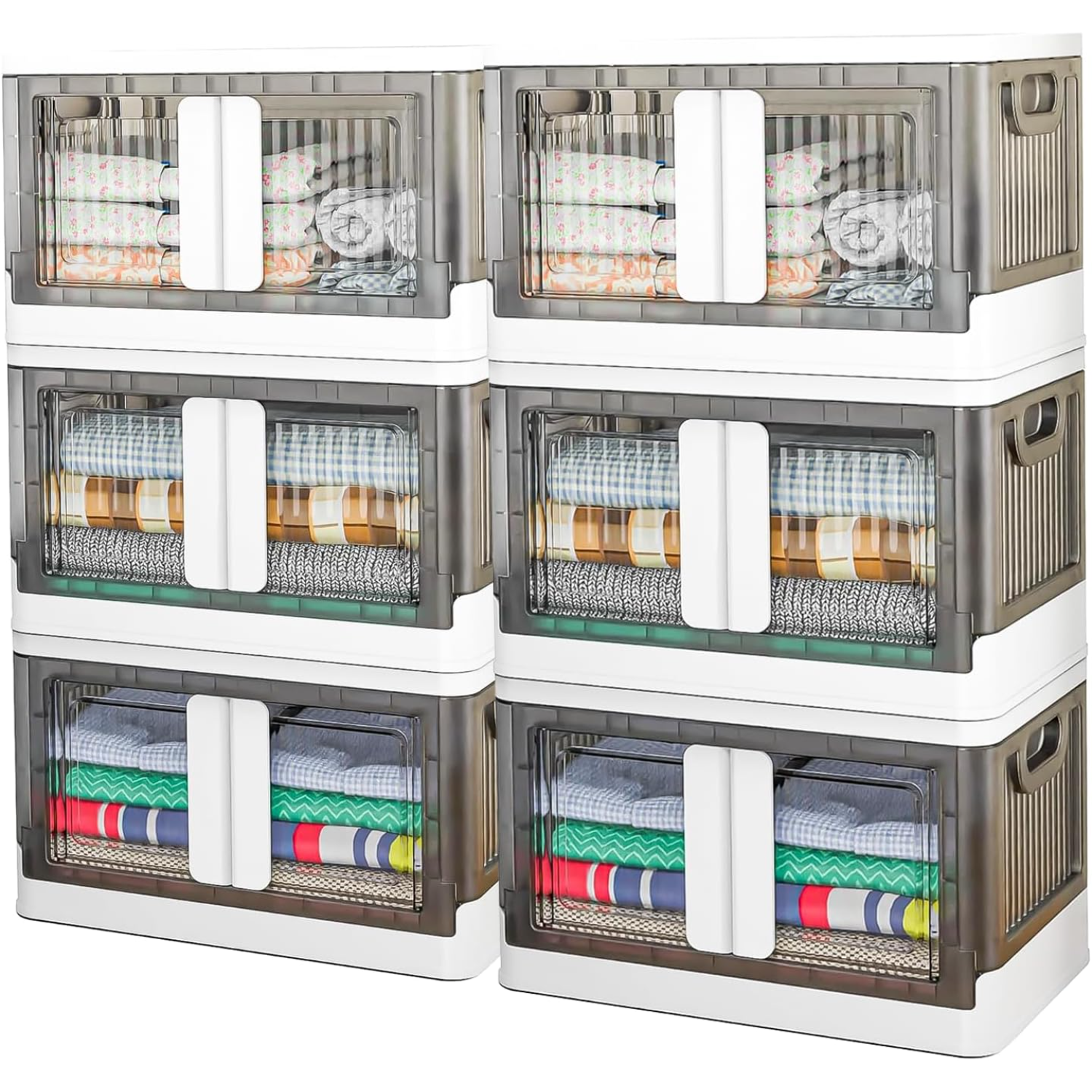 3 PACK 19 Gallon Closet Organizer Box Set Foldable & Collapsible