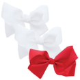 thumbnail image 1 of 3 PACK 5.5 Inch Grosgrain Hair Bow Clip For Woman And Girls (White Red), 1 of 5