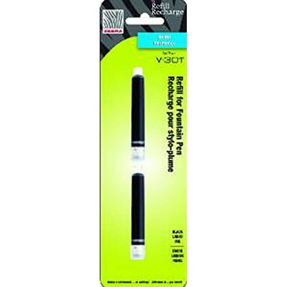 3 PACK - 6 REFILLS Zebra V-Refill 2 Pack Black (87712)