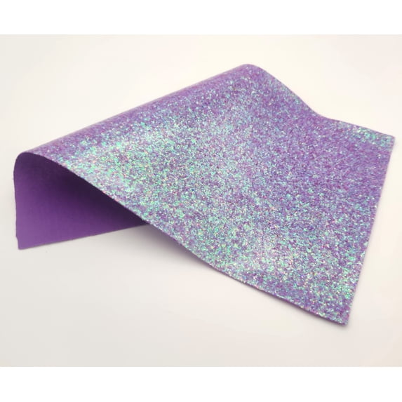 3 PACK 8x13 Inch (20cmx34cm) Chunky Glitter Purple A4 Bundle Leather Sheets Faux Leather Fabric for Bow Earring Making DIY Craft