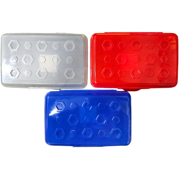 3-PACK ACTIVITY SCHOOL BOXES - GRAY, RED BLUE
