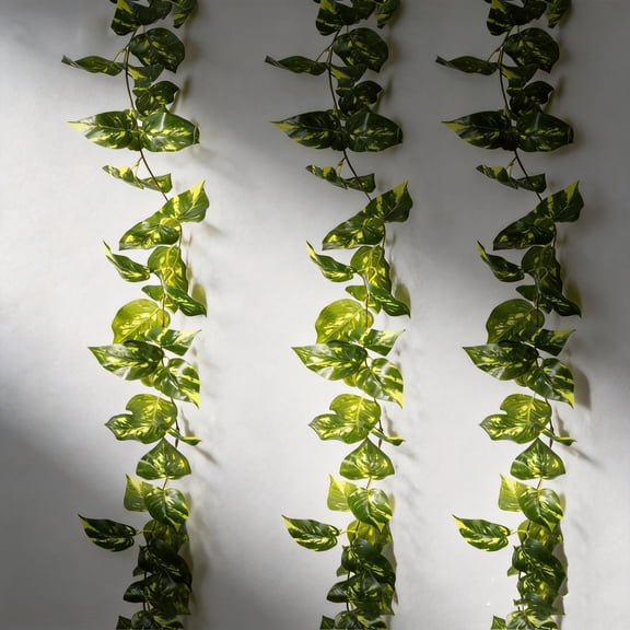 3 PACK Artificial Ivy Vines Realistic Faux Green Leaf Garland, Hanging Plant for Indoor/Outdoor Decor, Wedding Arch & Wall Backdrop