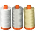 thumbnail image 1 of 3-PACK - Aurifil 50WT - White + Dove + Light Beige, Solid - Mako Cotton Thread - 1422Yds EACH, 1 of 1