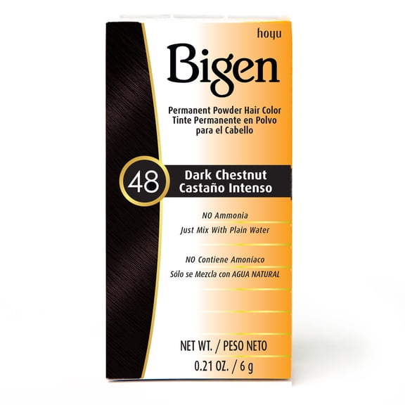 [ 3 PACK ] BIGEN - Permanent Powder Hair Color [ DARK CHESTNUT #48 ] 0.21 Oz. * BEAUTY TALK LA *