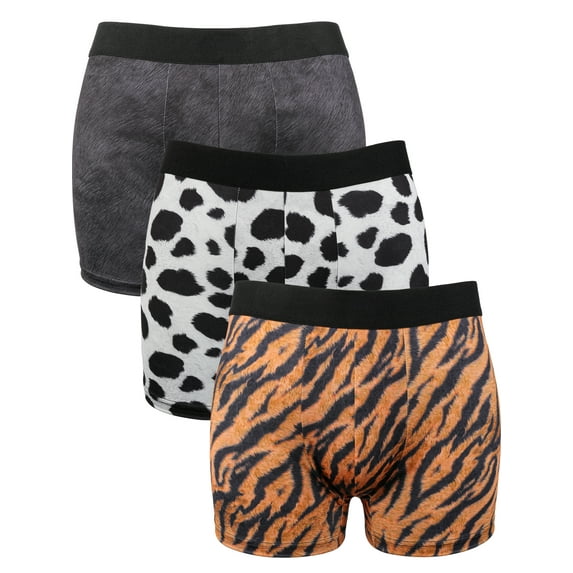 3 PACK Big and Tall Mens Boxer Briefs Scrawl Print Plus Size Underwear Comfy Moisture Wicking Boxers