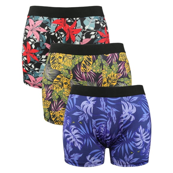 3 PACK Big and Tall Mens Boxer Briefs Scrawl Print Plus Size Underwear Comfy Moisture Wicking Boxers