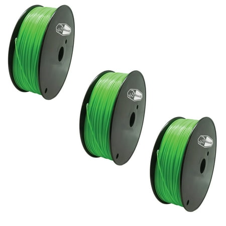 3 PACK Bison3D Filament for 3D Printing, 1.75mm, 1kg/Roll, Green (PLA)