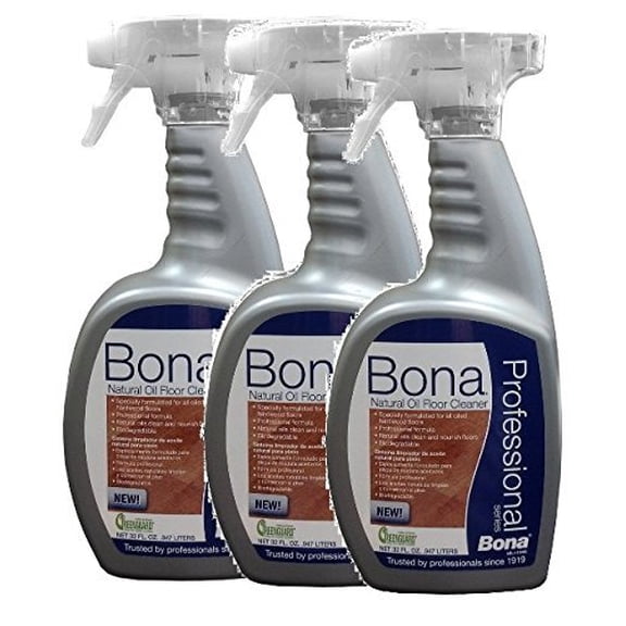 3 PACK Bona Professional Series Natural Oil Floor Cleaner - 32oz Spray Bottle by Bona