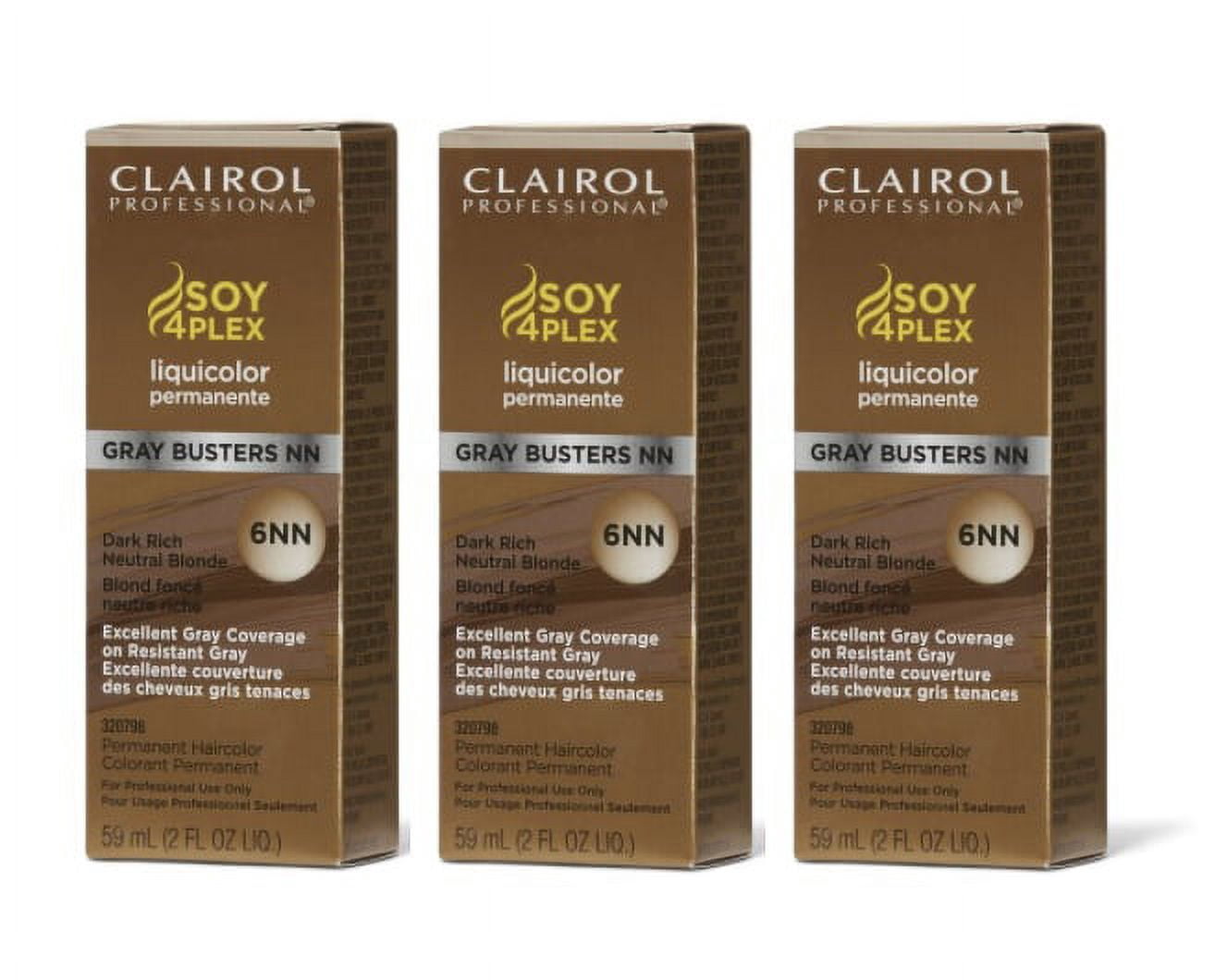 [3 PACK] Clairol Soy4Plex LiquiColor Permanent Hair Color [6NN Dark Rich Neutral Blonde] * BEAUTY TALK LA *