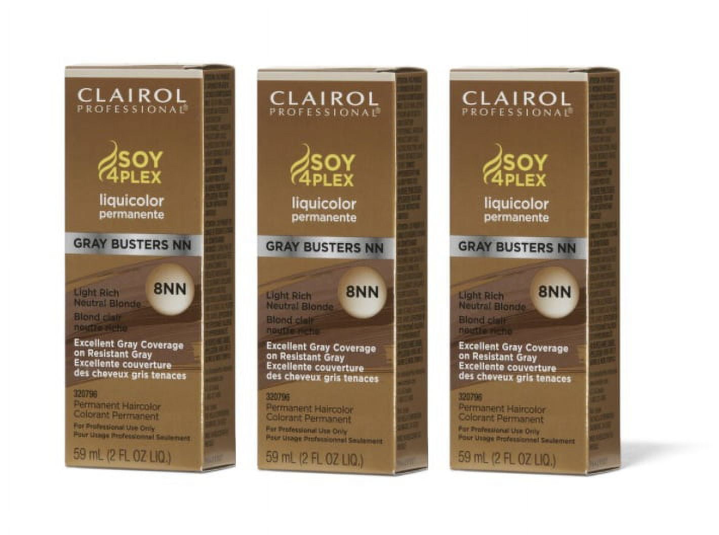 [3 PACK] Clairol Soy4Plex LiquiColor Permanent Hair Color [8NN Light Rich Neutral Blonde] * BEAUTY TALK LA *