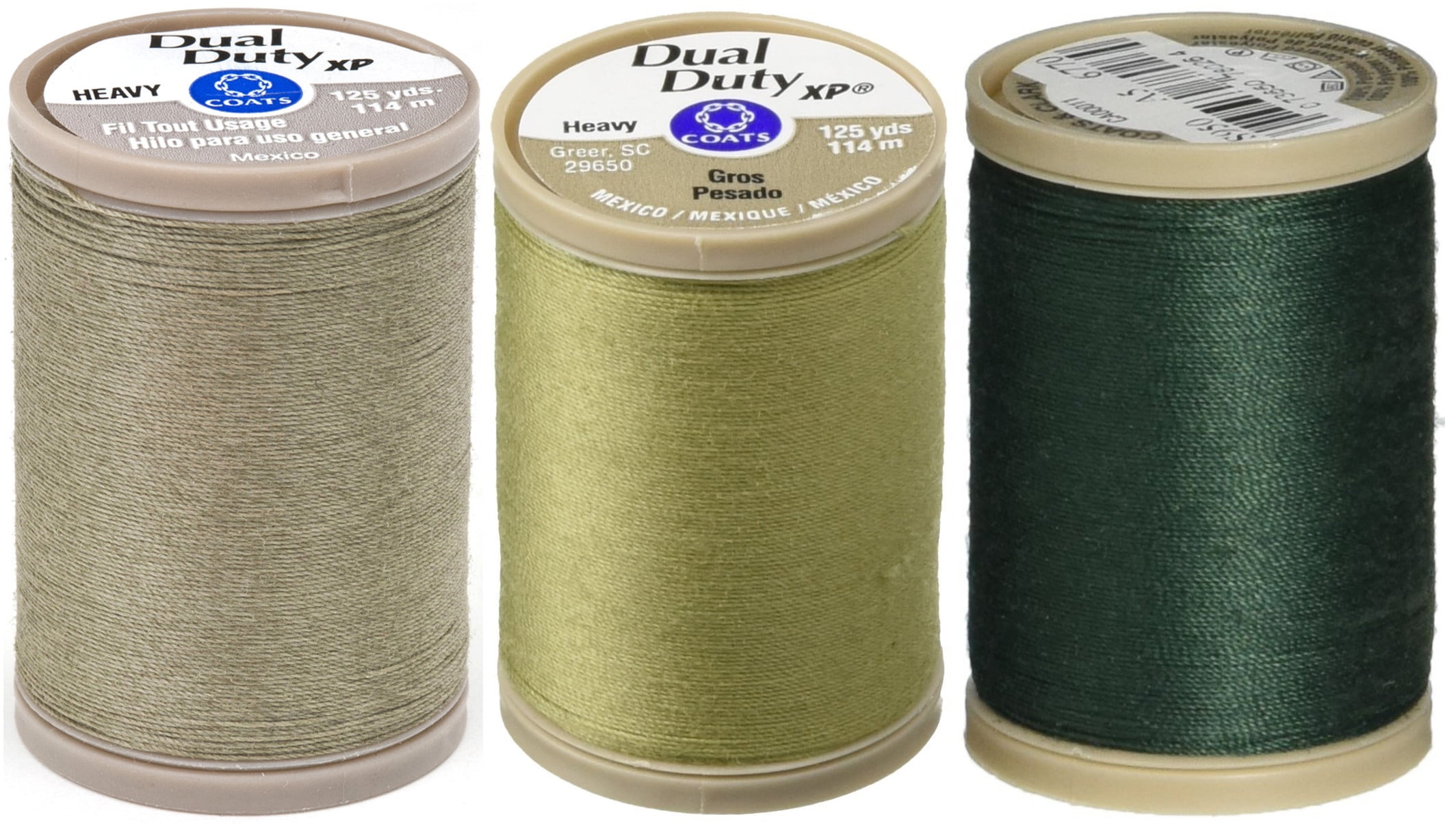 3PACK Coats & Clark Dual Duty XP Heavy Weight Thread 3 Color