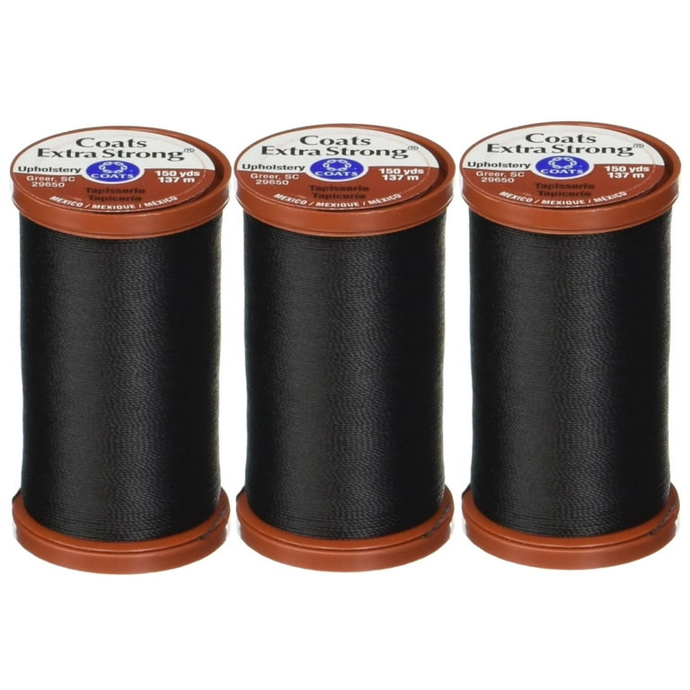 3-PACK - Coats Extra Strong Upholstery Thread 150 Yards - Black