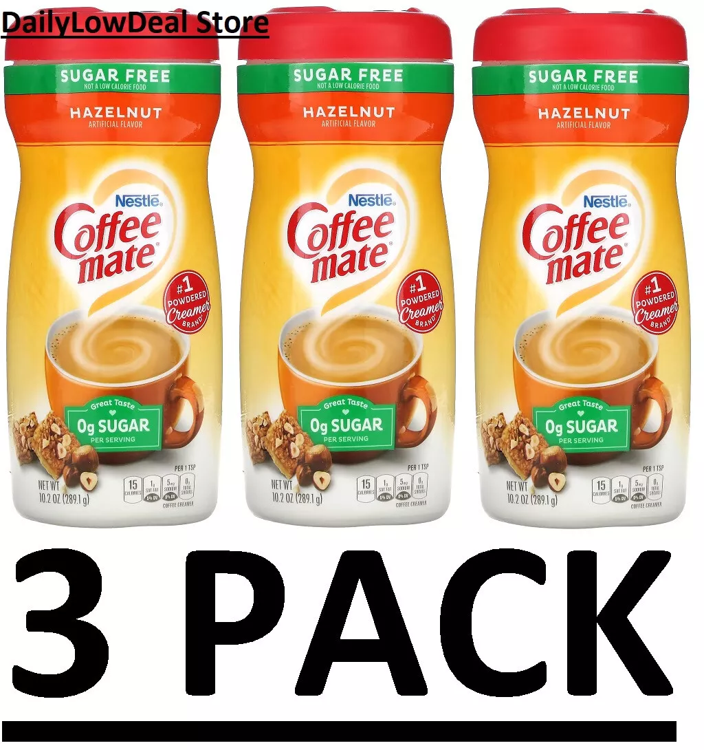 3 PACK - Coffee Mate, Powder Coffee Creamer, Sugar Free, Hazelnut, 10.2 ...