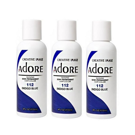 [3 PACK] Creative Images Systems Adore Semi-Permanent Hair Color [#112 INDIGO BLUE] * BEAUTY TALK LA *