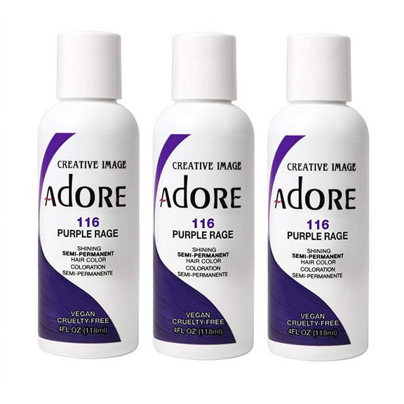 [3 PACK] Creative Images Systems Adore Semi-Permanent Hair Color [#116 PURPLE RAGE] * BEAUTY TALK LA *