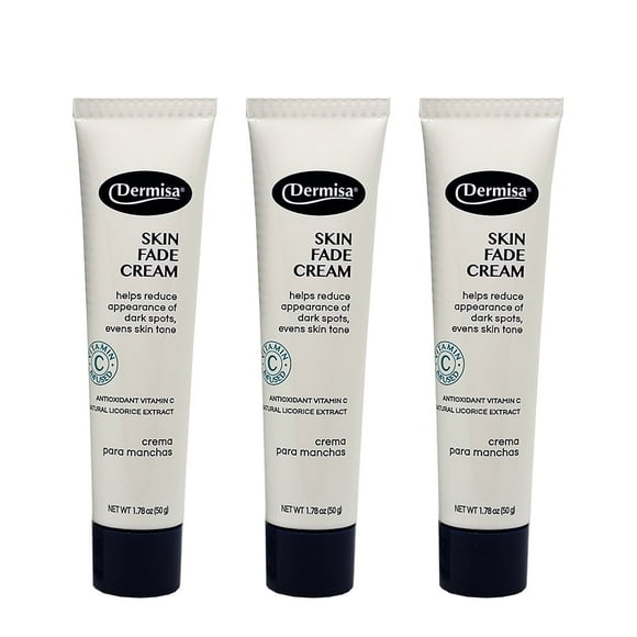 3 PACK Dermisa Skin Fade Cream with Antioxidant Vitamin C 1.78 OZ ea Helps Reduce Appearance of Dark Spots, Freckles, Marks from Acne, Aging, and Use of Birth Control