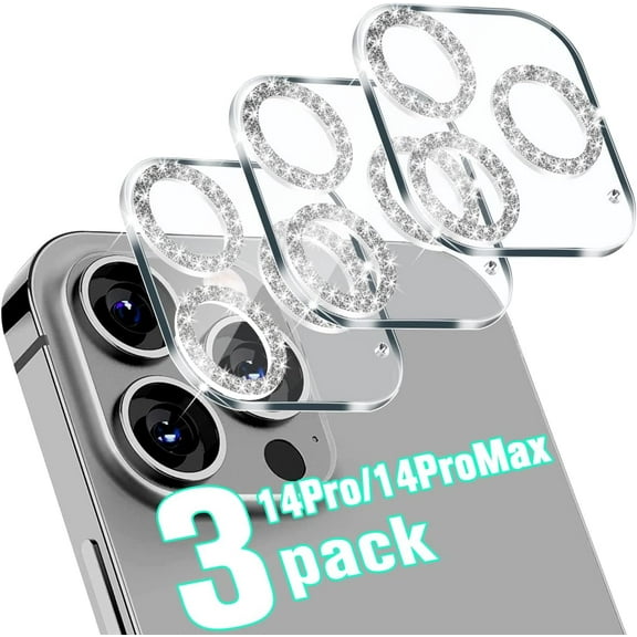 3 PACK Designed for iPhone 14 Pro Max Camera Lens Protector Glass, Designed for iPhone 14 Pro Glass Camera Lens Protector, 9H Tempered Glass, Night Shooting Mode, Case Friendly, High Definition