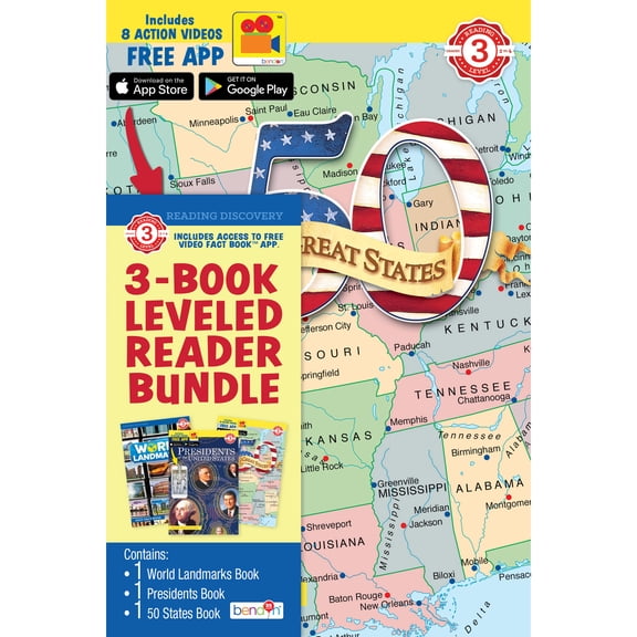 3-Pack Leveled Reader Books Patriotic United States of America 4th of July 250th Anniversary