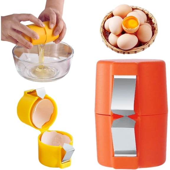 3 PACK Egg Shell Opener, Egg Cracker Tool for Raw Eggs, Egg separators for Raw Egg & yolk & Hard Boild Egg, New 2025 Egg Opener Tool,Egg Peeler Tool, Kitchen & Gadgets for Cooking (Orange*1)