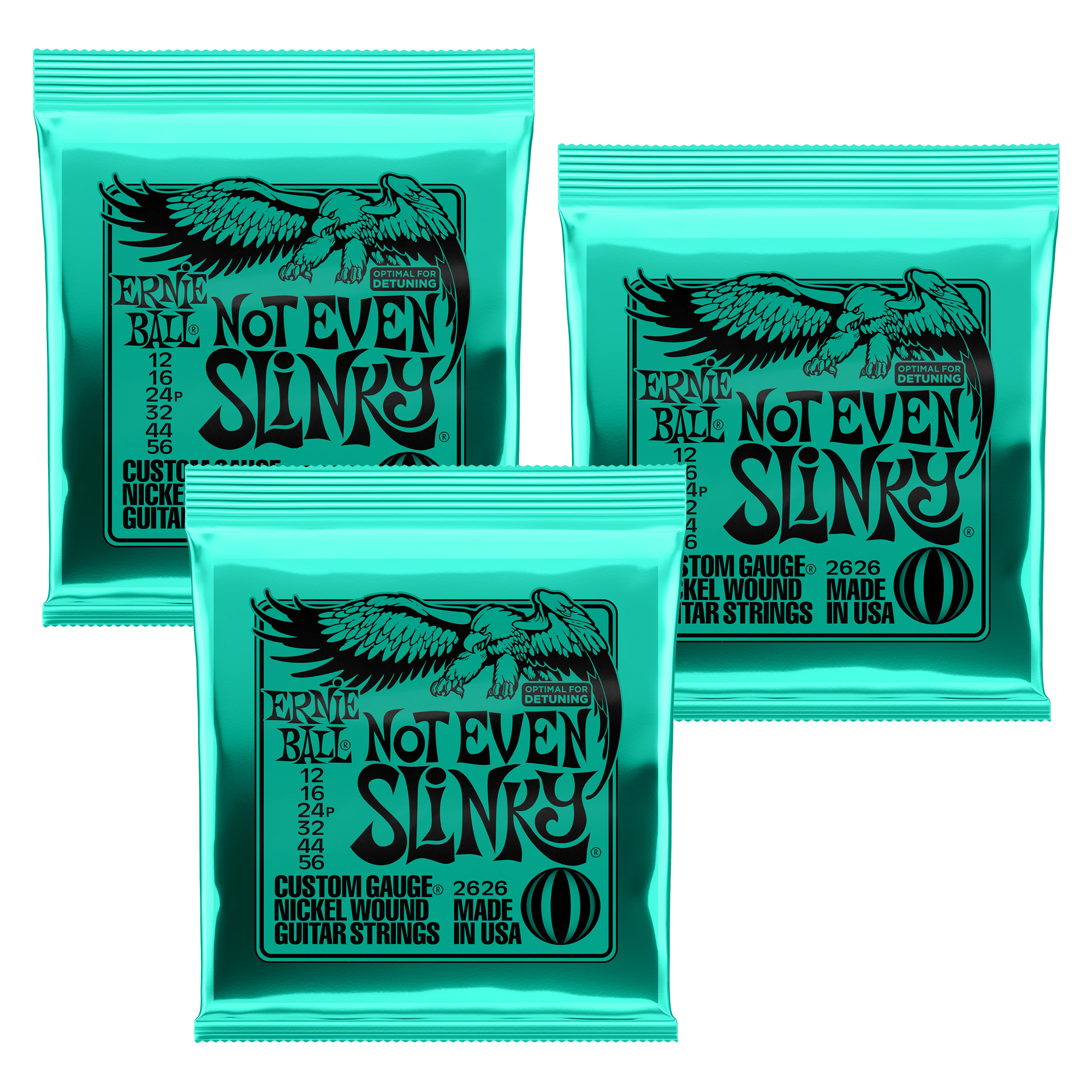 3 PACK Ernie Ball 2626 ll Not Even Slinky Electric Strings