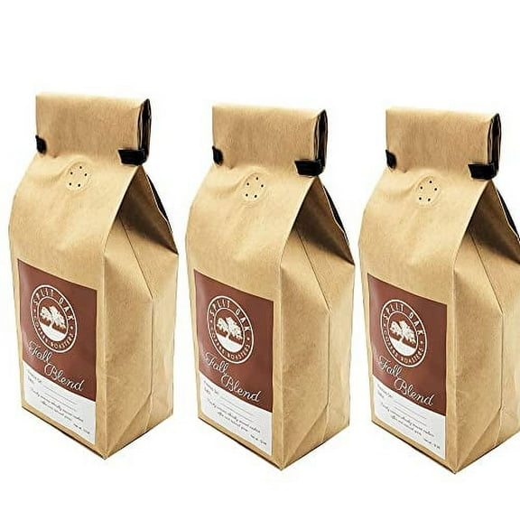 3 PACK Fall Blend Coffee hand roasted beans, complex and spicy with notes of nutmeg, cinnamon, and pumpkin spice by SPLIT OAK COFFEE ROASTERS Medium Roast Coffee (Single)