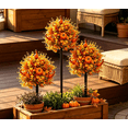 thumbnail image 1 of 3 PACK Fall Pumpkin Floral Stake Artificial Topiary Tree 22 Inch Outdoor Ground Stakes UV Resistant Faux Autumn Plant for Porch Garden Halloween Thanksgiving Home Decor Essential, 1 of 8
