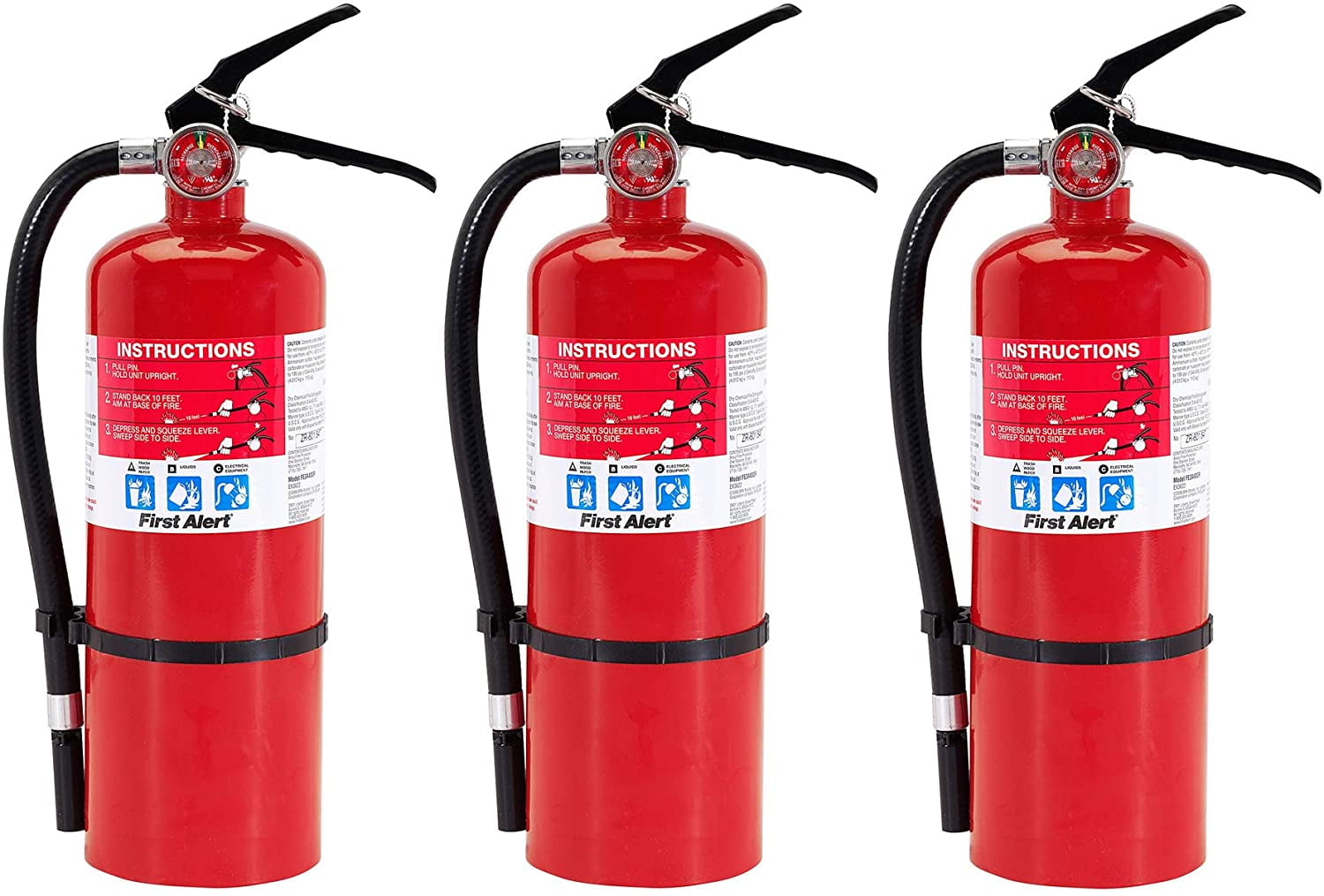 3 PACK | First Alert Heavy Duty Professional Grade Fire Extinguisher, 5 lbs