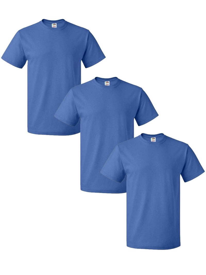Fruit Of The Loom - 3 PACK Men's 100% Cotton T-Shirts, Royal Blue