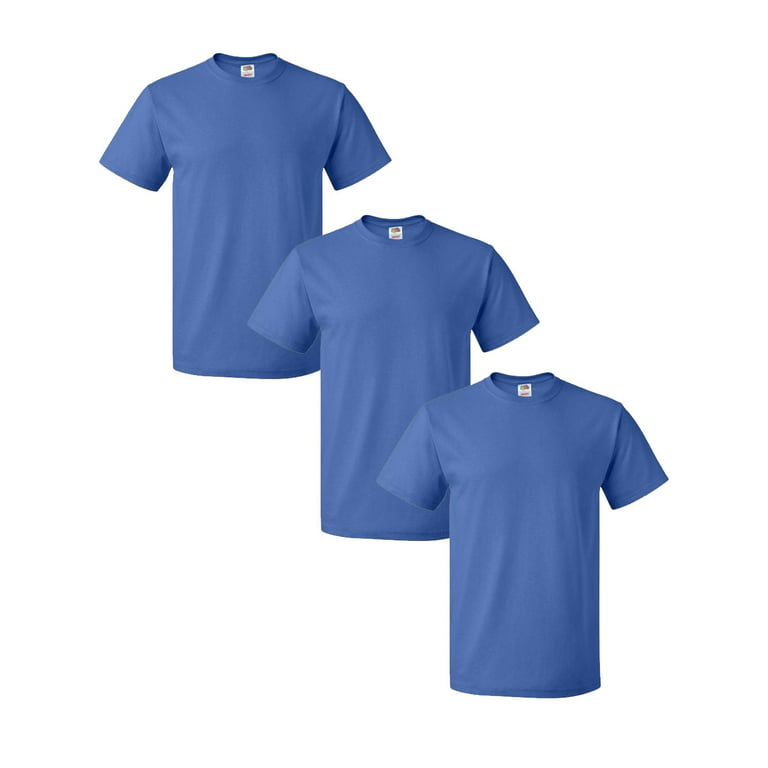 3 PACK - Fruit Of The Loom - Men\'s 100% Cotton T-Shirt (Royal Blue, XL)