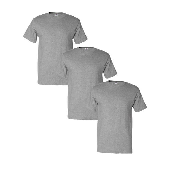 3 PACK - Fruit Of The Loom - Men's 100% Cotton T-Shirt (Sport Gray, 3XL)