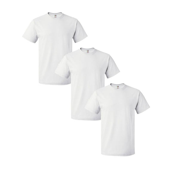 3 PACK - Fruit Of The Loom - Men's 100% Cotton T-Shirt (White, 3XL)
