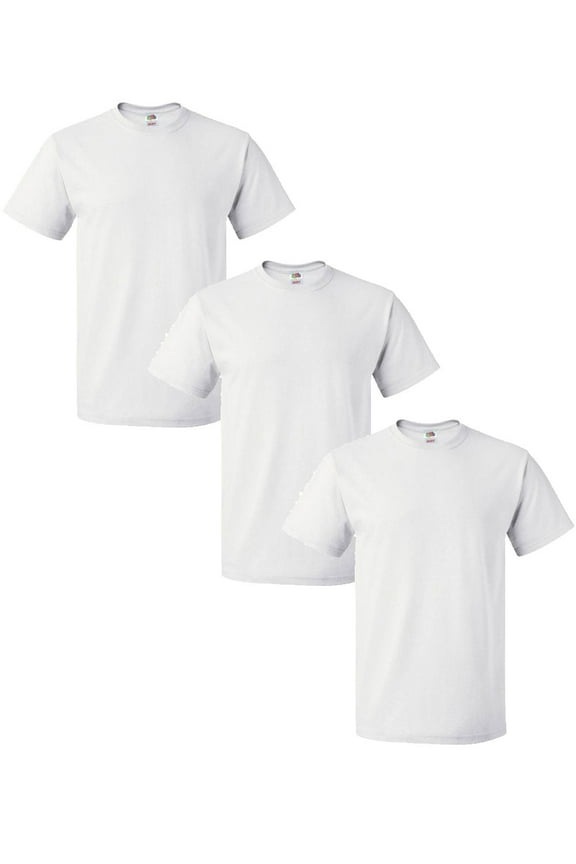 - Men's 100% Cotton T-Shirt,White 3 PACK,Large