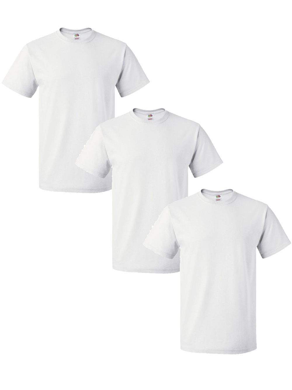 3 PACK - Fruit Of The Loom - Men's 100% Cotton T-Shirt (White, Small ...