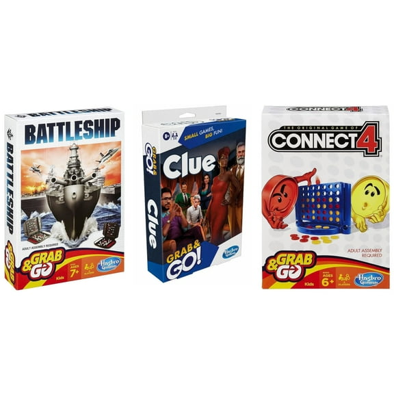 Hasbro Classic Family Games 3-Pack Bundle - Battleship, Connect 4, and Clue