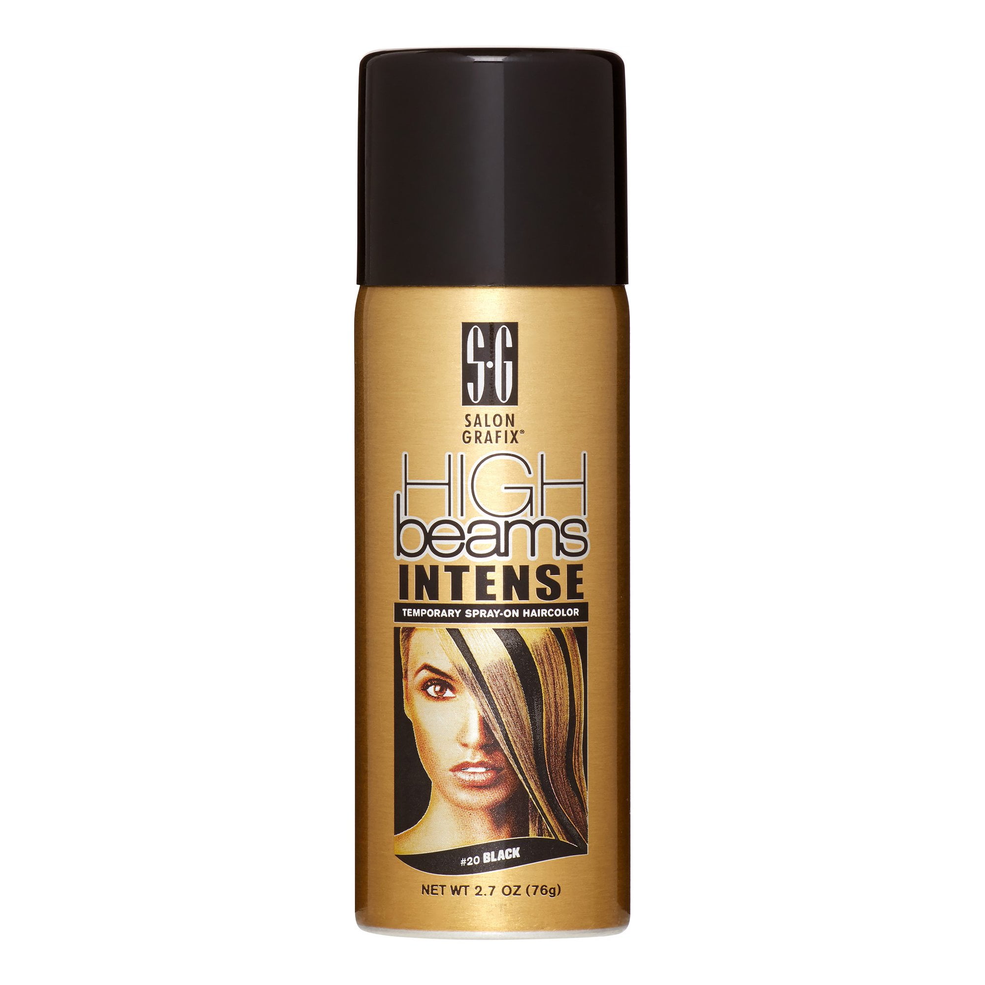 [3 PACK] High Beams Intense Temporary Spray On Hair Color [#20 BLACK] 2.7 oz