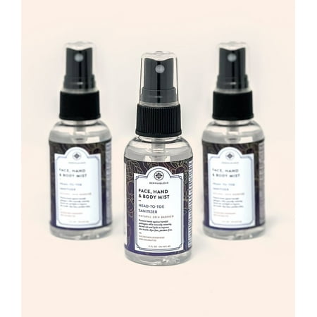 3 PACK KIT - FACE HAND & BODY MIST by DERMAGLOVE, 3 Mini 2 FL OZ spray bottles, Head-to-Toe sanitizing spray used at the Georgia Aquarium, 3 – 2 FL OZ Spray Bottles