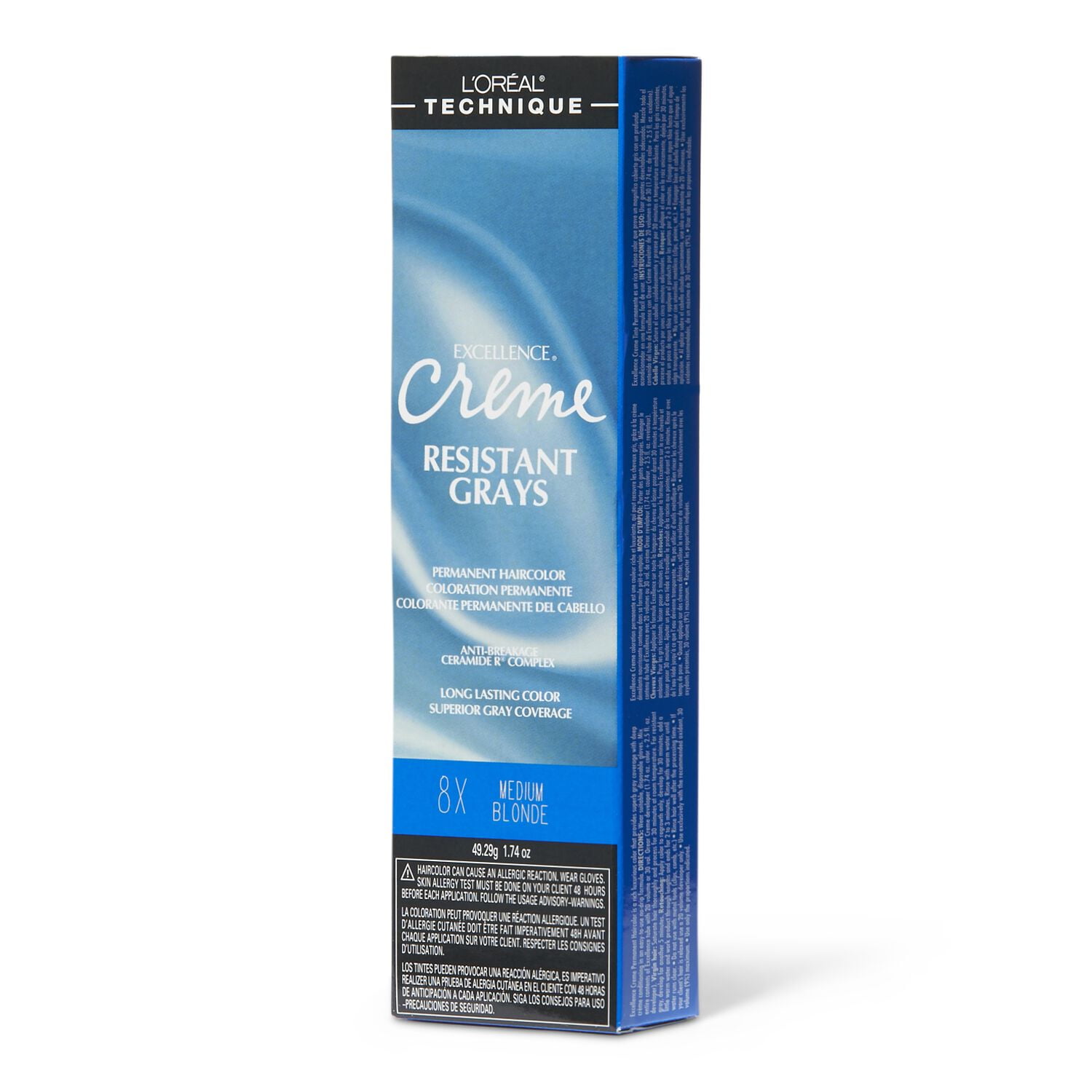 [ 3 PACK ] L'OREAL - EXCELLENCE CREAM RESISTANT GRAY PERMANENT HAIR COLOR [ MEDIUM BLONDE #8X ] 1.74 Oz. * BEAUTY TALK LA *