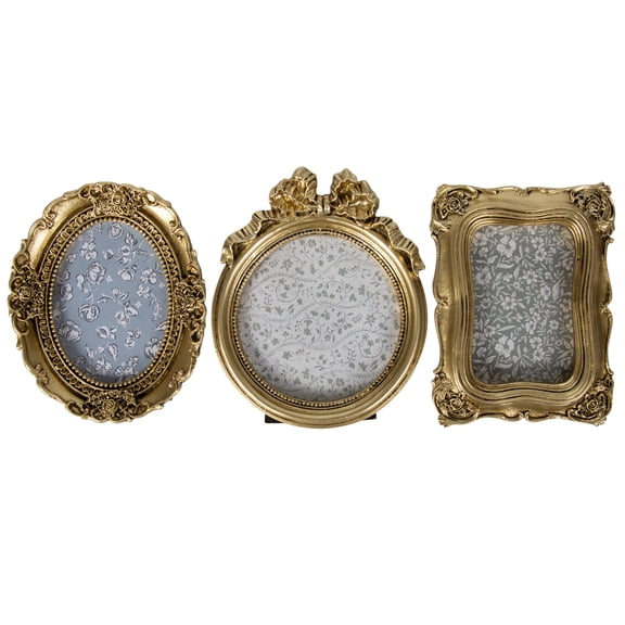 Sterling & Noble Home 2x3 Picture Frame Ornate Gold 3 Piece Magnetic Photo Frame Set