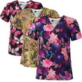thumbnail image 1 of 3-PACK Medgear Women's 2-pocket Print Top in 4-way Stretch, 1 of 4