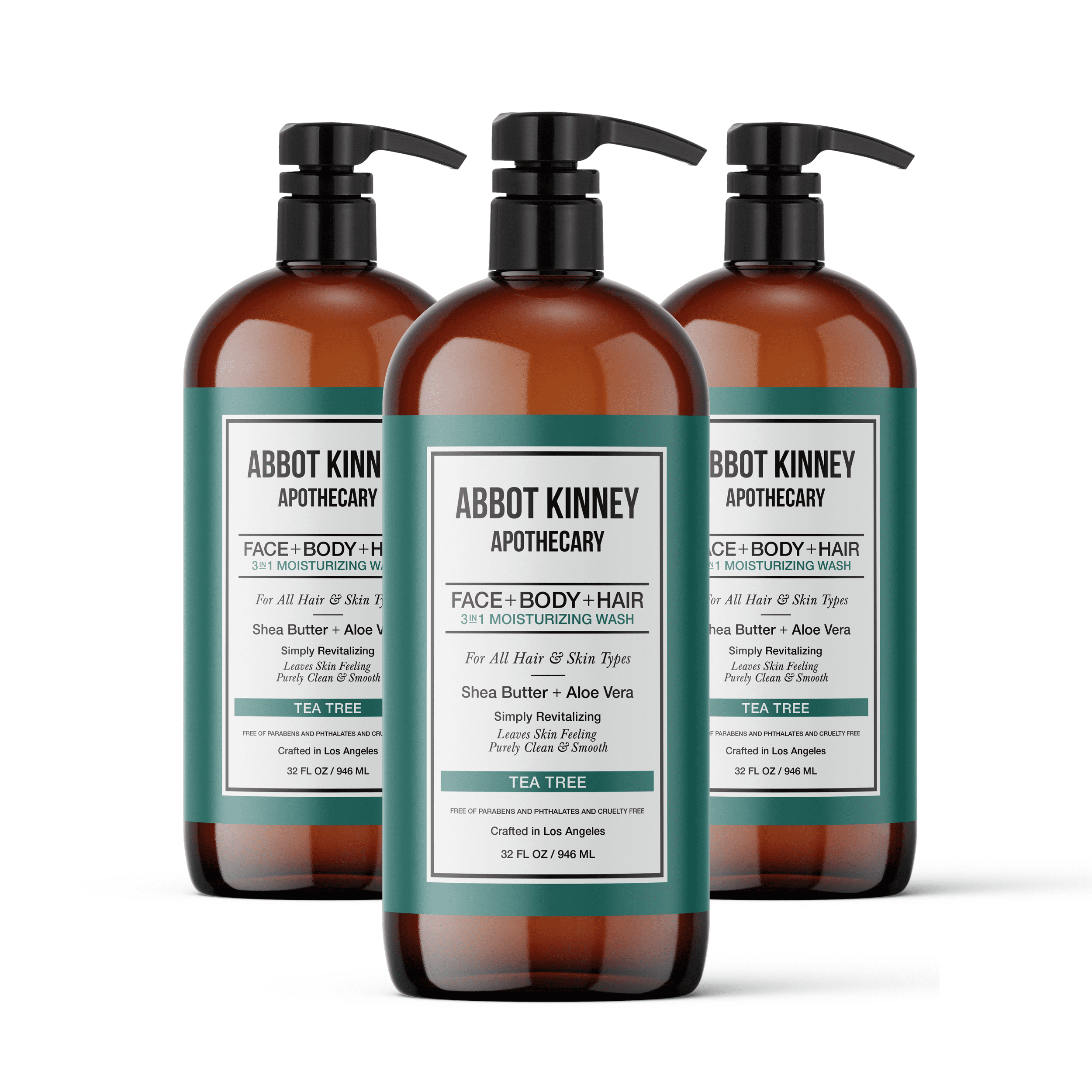 3 PACK Men's 3in1 Moisturizing Shampoo, Conditioner, and Body Wash