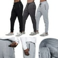 thumbnail image 1 of 3 PACK: Men's Fleece Lined Slim Fit Casual Tech Jogger Sweatpants Zipper Pockets Black-Dark gray-Gray Size 2XL, 1 of 13