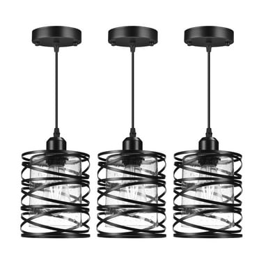 3 PACK Modern Black Farmhouse Clear Glass Cylinder Pendant Light Fixture,Island Lights for Kitchen,Mini Pendant Lighting for Kitchen Island Decor&nbsp;