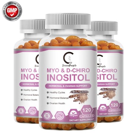 (3 PACK)Myo & D-Chiro Inositol Supplement,Hormone Balance and Ovarian Function Support,2000mg per Serving,360 Vegan Capsules