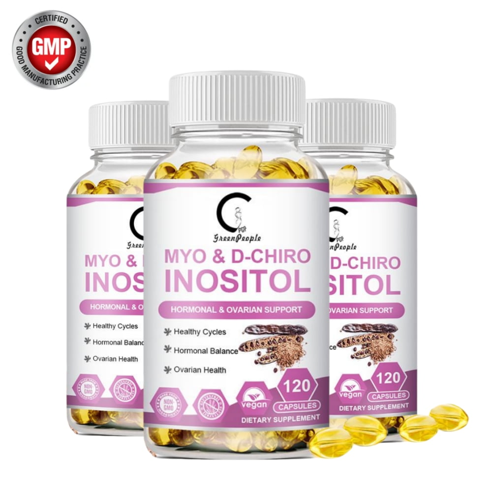(3 Pack)Myo & D-Chiro Inositol Supplement,Hormone Balance and Ovarian Function Support,2000mg per Serving,360 Vegan Capsules