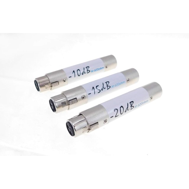 3 PACK PROCRAFT INLINE ATTENUATORS XLR FEMALE TO MALE ADAPTOR1015