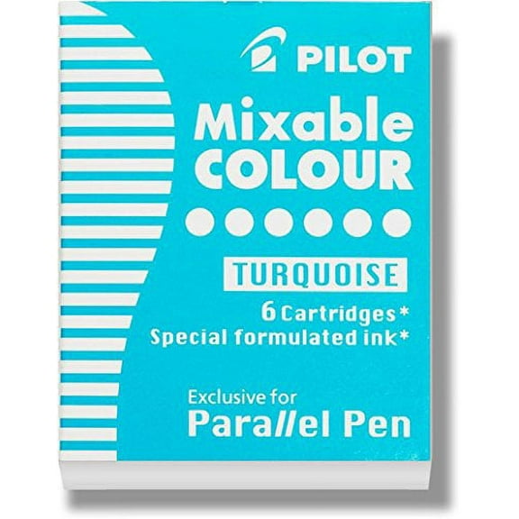 3 PACK: Pilot Parallel Pen Ink Refill Calligraphy Pen Turquoise, 6/Pack (77311)