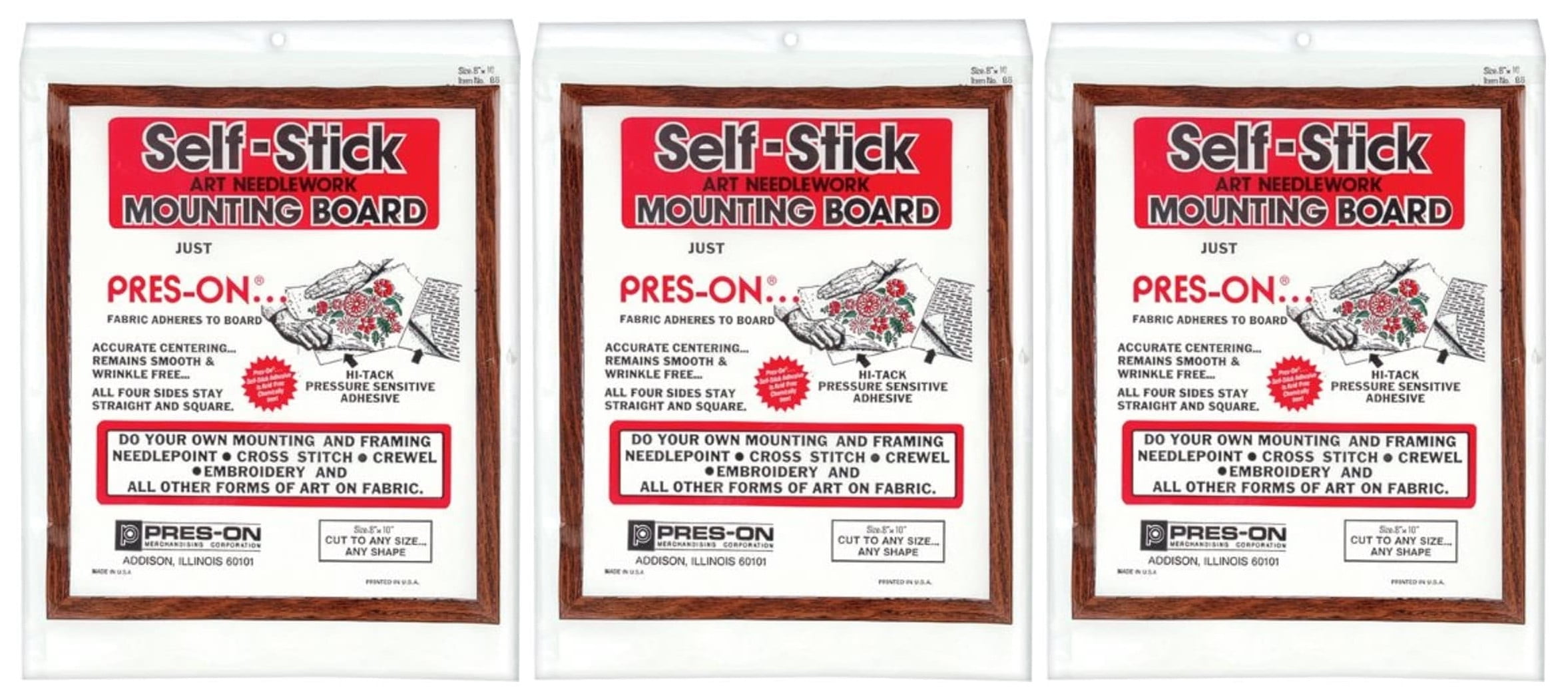 3PACK PresOn Mounting Board 8"x10"