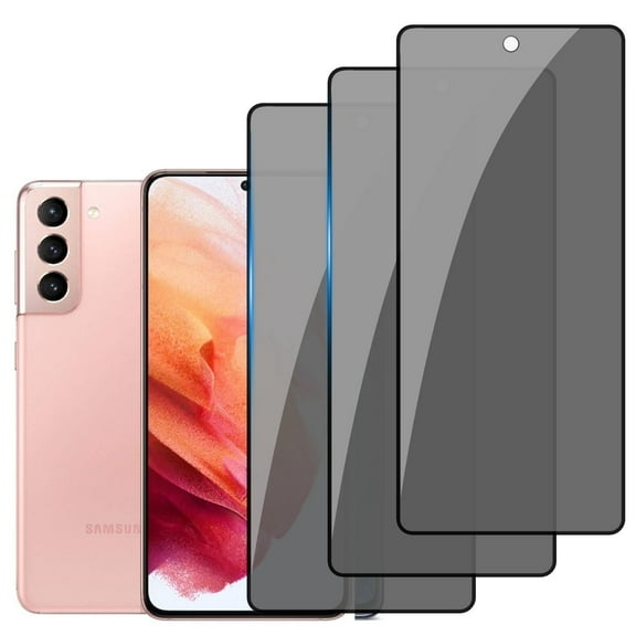 3-PACK Privacy Screen Protector Compatible with Samsung Galaxy S21, Anti Spy Black Tempered Glass Protective Film for Samsung S21 [Easy Installation] [Bubble Free] [Case Friendly]