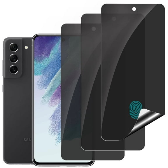 3-PACK Privacy Screen Protector Compatible with Samsung Galaxy S21 FE 5G, TPU Flexible Protective Film,Support Fingerprint ID,High Sensitivity,Automatic Repair [Not Tempered Film]